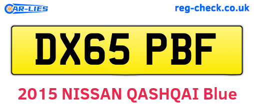 DX65PBF are the vehicle registration plates.