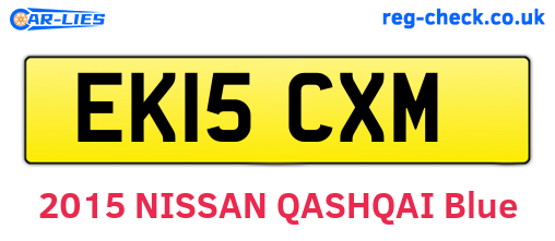 EK15CXM are the vehicle registration plates.