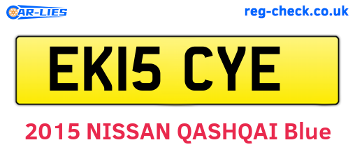 EK15CYE are the vehicle registration plates.