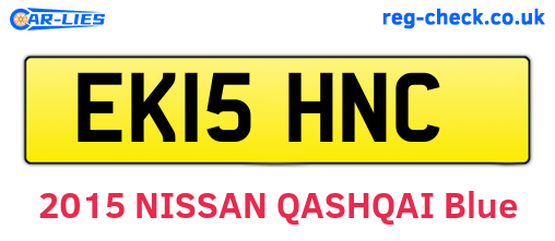 EK15HNC are the vehicle registration plates.