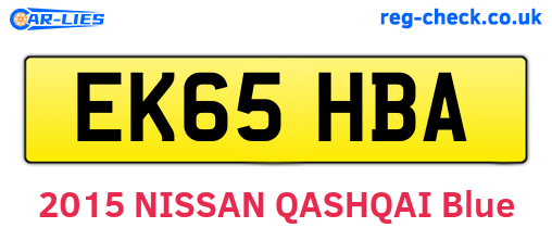EK65HBA are the vehicle registration plates.