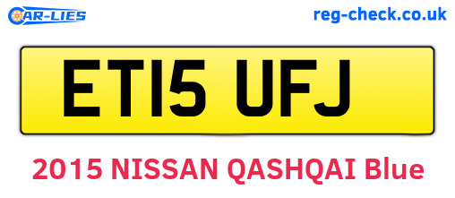 ET15UFJ are the vehicle registration plates.