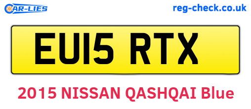 EU15RTX are the vehicle registration plates.