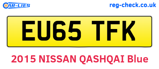 EU65TFK are the vehicle registration plates.