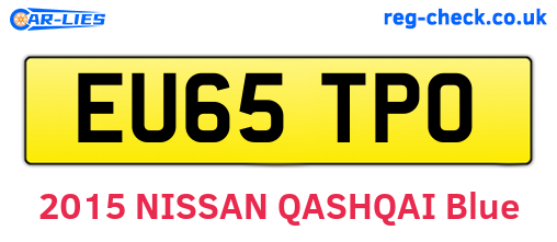 EU65TPO are the vehicle registration plates.