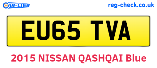 EU65TVA are the vehicle registration plates.