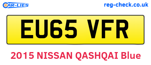 EU65VFR are the vehicle registration plates.