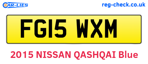 FG15WXM are the vehicle registration plates.