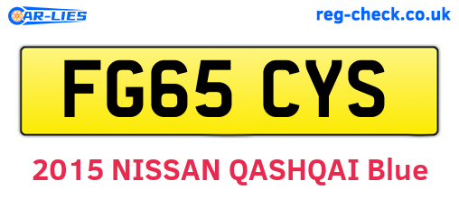 FG65CYS are the vehicle registration plates.