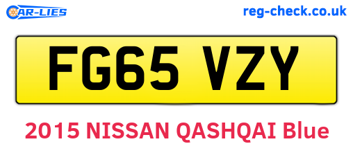 FG65VZY are the vehicle registration plates.