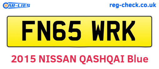 FN65WRK are the vehicle registration plates.