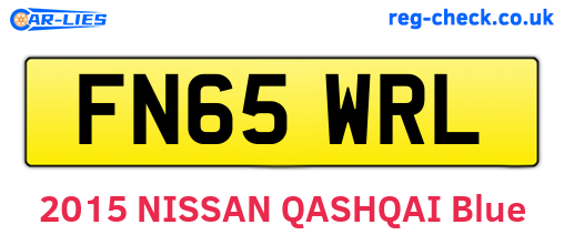 FN65WRL are the vehicle registration plates.