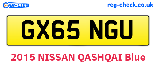 GX65NGU are the vehicle registration plates.