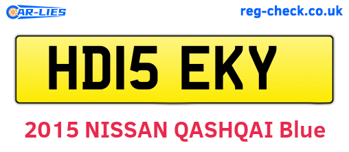 HD15EKY are the vehicle registration plates.