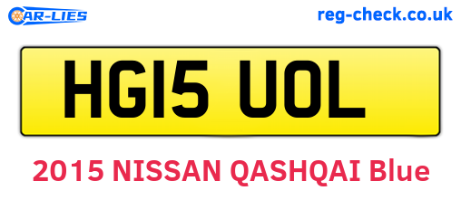 HG15UOL are the vehicle registration plates.