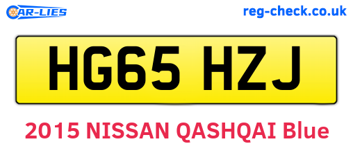 HG65HZJ are the vehicle registration plates.