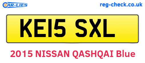 KE15SXL are the vehicle registration plates.