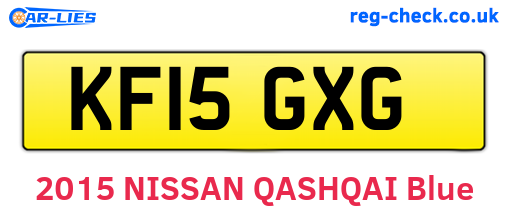 KF15GXG are the vehicle registration plates.