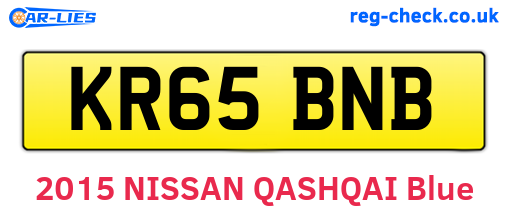 KR65BNB are the vehicle registration plates.