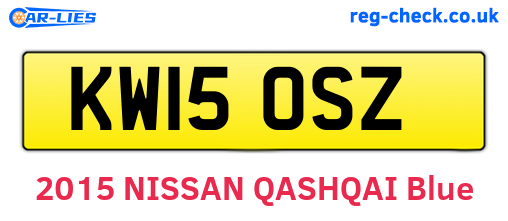 KW15OSZ are the vehicle registration plates.