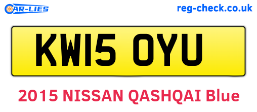 KW15OYU are the vehicle registration plates.
