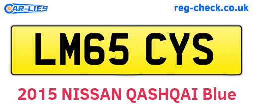 LM65CYS are the vehicle registration plates.