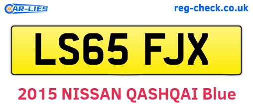 LS65FJX are the vehicle registration plates.
