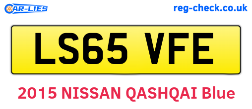 LS65VFE are the vehicle registration plates.