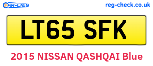LT65SFK are the vehicle registration plates.