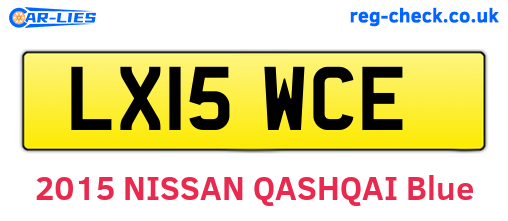 LX15WCE are the vehicle registration plates.