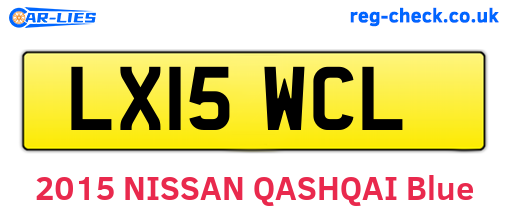 LX15WCL are the vehicle registration plates.