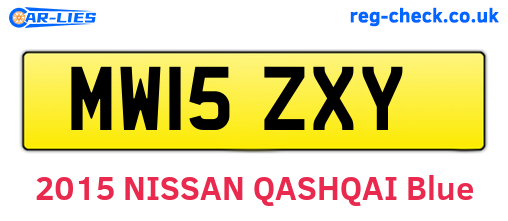 MW15ZXY are the vehicle registration plates.