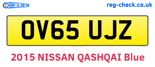 OV65UJZ are the vehicle registration plates.
