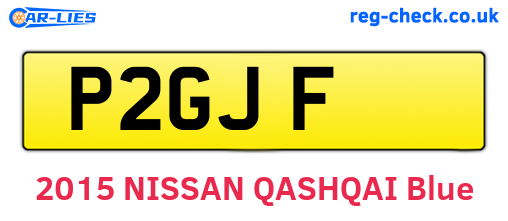 P2GJF are the vehicle registration plates.