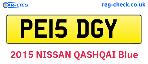 PE15DGY are the vehicle registration plates.