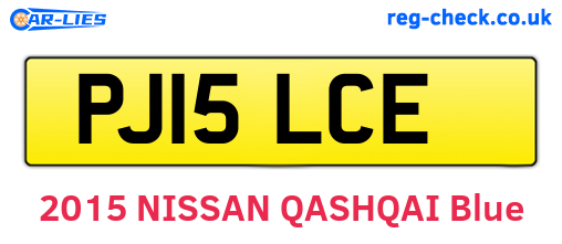 PJ15LCE are the vehicle registration plates.