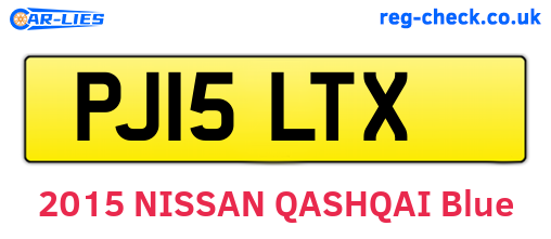 PJ15LTX are the vehicle registration plates.