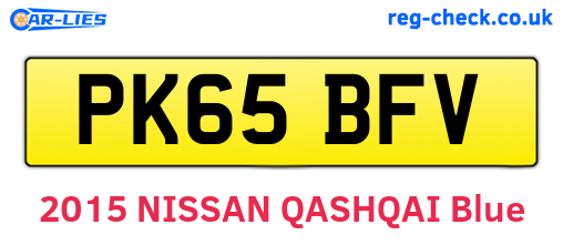 PK65BFV are the vehicle registration plates.