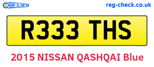 R333THS are the vehicle registration plates.