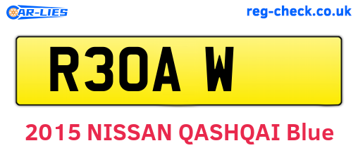 R3OAW are the vehicle registration plates.