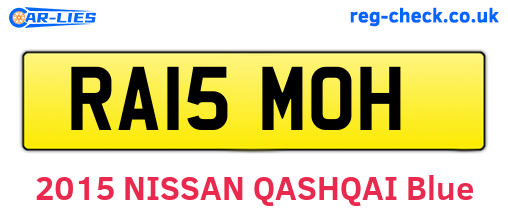 RA15MOH are the vehicle registration plates.