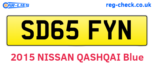 SD65FYN are the vehicle registration plates.