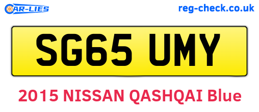 SG65UMY are the vehicle registration plates.