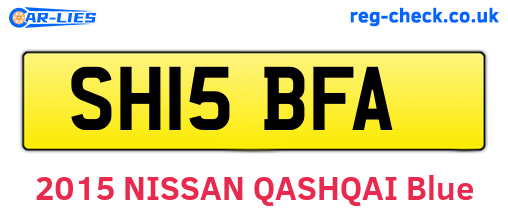 SH15BFA are the vehicle registration plates.