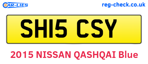 SH15CSY are the vehicle registration plates.