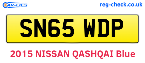 SN65WDP are the vehicle registration plates.