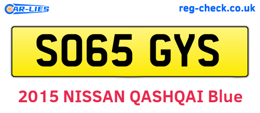 SO65GYS are the vehicle registration plates.