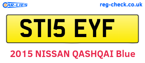 ST15EYF are the vehicle registration plates.