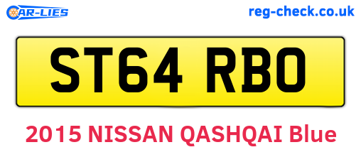 ST64RBO are the vehicle registration plates.