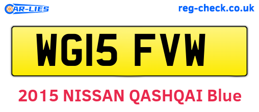 WG15FVW are the vehicle registration plates.